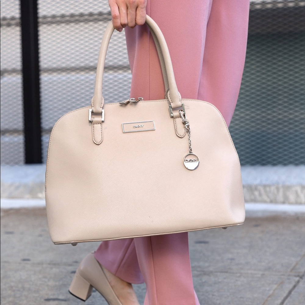DKNY Nude Saffiano Leather Satchel